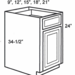 Base - 09"Wx24"Dx34.5"HOne door, One drawer