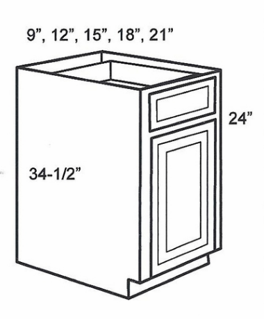 b15 Base - 15"Wx24"Dx34.5"HOne Door, One Drawer - Image 1