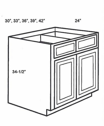 b24b Base - 24"Wx24"Dx34.5"HTwo door, One drawer - Image 1