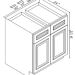 Base - 36"Wx24"Dx34.5"HTwo door, Two drawer