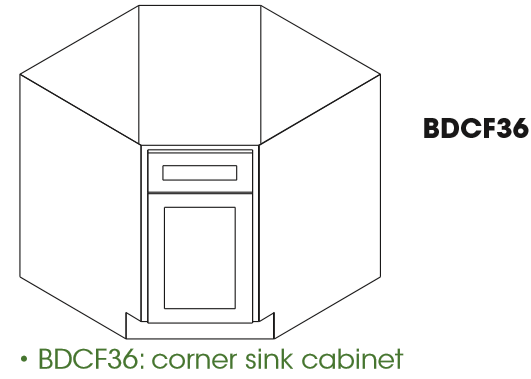 bdcf36 Diagonal Base 36"Wx24"Dx34.5"H One Door, No Drawer - Image 1
