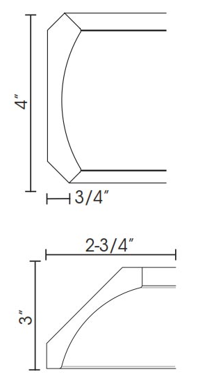 cm96k-4 CROWN MOLDING WITH LARGE COVE DETAIL 4"WX96"H - Image 1