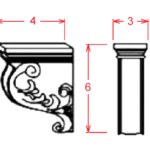 Small Corbel 3"Wx4"Dx6"H