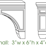 SMALL CORBEL RECESSED CENTER 3.75"WX3.5DX6.6"H