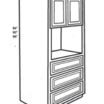 Oven cabinet 33"Wx24"Dx84"H 2 Doors, 3 Drawers