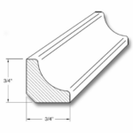 Inside corner molding 3/4" x 3/4" x 96"