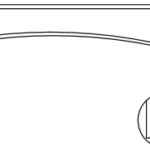 54" Arched valance. Decorative edge. Trimmable 6" on both ends.