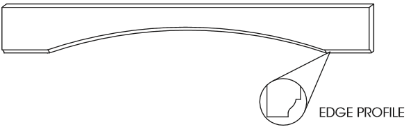 val54b 54" Arched valance. Decorative edge. Trimmable 6" on both ends. - Image 1