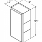Wall Cabinet 09"Wx12"Dx36"H - 1 Door
