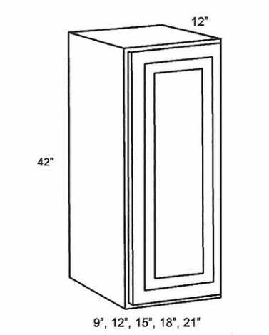w0942 Wall Cabinet 09"Wx12"Dx42"H - 1 Door - Image 1