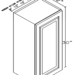Wall Cabinet 12"Wx12"Dx30"H - 1 Door
