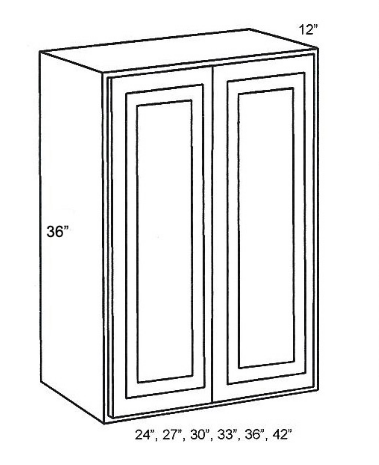 w2436b Wall Cabinet 24"Wx12"Dx36"H - 2 Door - Image 1
