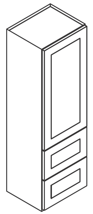 w2d1854 Wall 2 Drawer Cabinet 18"Wx12"Dx54"H - Image 1