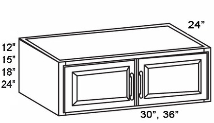 w301524b 24" Deep Wall Cabinet 30"Wx24"D'x15"H 2 Door - Image 1