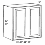 Wall Cabinet 30"Wx12"D'x24"H 2 Door