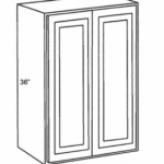 Wall Cabinet 30"Wx12"Dx36"H - 2 Door