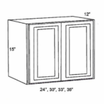 Wall Cabinet 33"Wx12"D'x15"H 2 Door