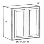 Wall Cabinet 33"Wx12"D'x18"H 2 Door