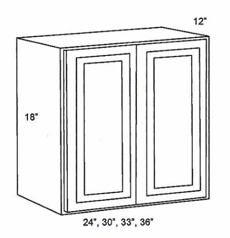 w3318b Wall Cabinet 33"Wx12"D'x18"H 2 Door - Image 1