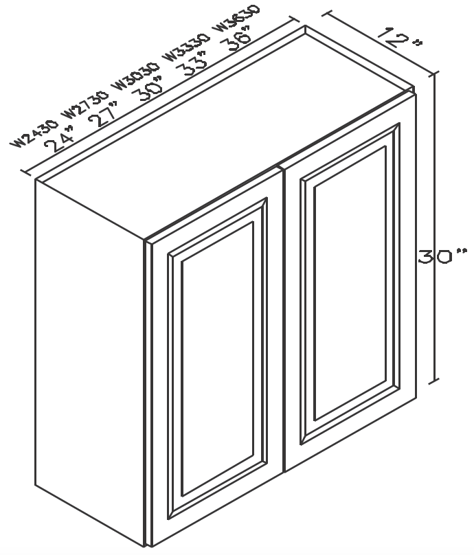 w3630b Wall Cabinet 36"Wx12"Dx30"H - 2 Door - Image 1