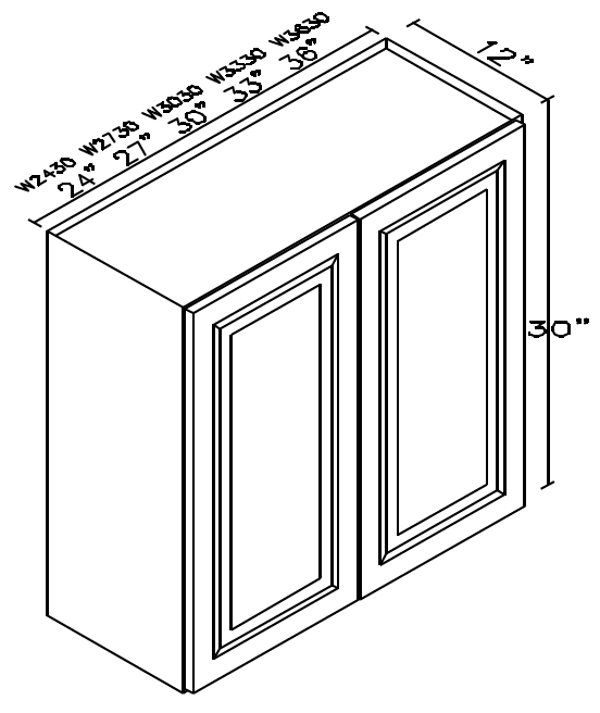 w3636b Wall Cabinet 36"Wx12"Dx36"H - 2 Door - Image 1