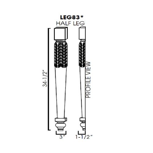 02425212-cd08-4502-b40c-91ee08c3814b_PW-LEG83___88414.1741819885 Half leg 3"Wx1-1/2"Dx34-1/2"H - Image 1