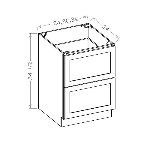 26650396-4a79-4116-aad6-b76350bed088_PW-2DB24__91613.1741819880 Drawer Base 24"Wx24"Dx34.5"H 2 Drawers - Image 1