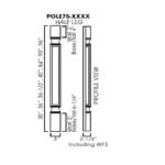 (AW-GW-TW-PW) Half tall leg 3"Wx96"Hx2-1/4"D - including WF3 (trimmable).
