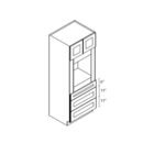 Oven cabinet 33"Wx24"Dx84"H 2 Doors, 3 Drawers