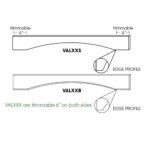 48" Arched Valance. Decorative edge. Trimmable 6" on both ends.
