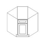 Diagonal Base 36"Wx24"Dx34.5"H 1 Door, No Drawer