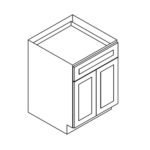 Base - 24"Wx24"Dx34.5"H * 2 Doors, 1 Drawer