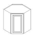 Wall Diagonal Corner Cabinet 24"Wx12"Dx30"H - 1 Door
