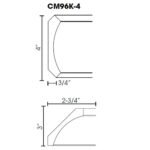 Crown Molding with large cove detail 4"Wx96"H
