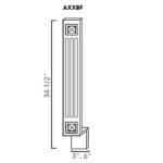 Decorative base Filler. Fluted with beveled square - 3"Wx3/4"Dx34.5"H