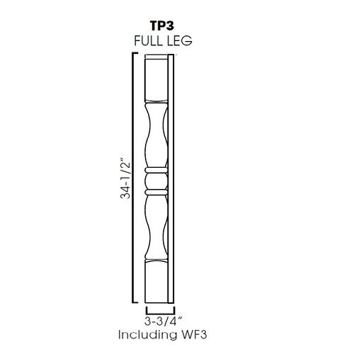 a596ff49-0440-444a-9369-b94f74f6deb5_AB-TP3_WF34-1_2___74541.1709650087 Discontinued - Full leg 3"Wx3"Dx34-1/2"H with 3" Wall Filler - Image 1