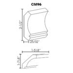 Crown Molding 2.5"Wx96"H