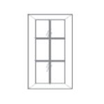 Mullion Glass Door for WDC2442 Wall Diagonal Corner Cabinet