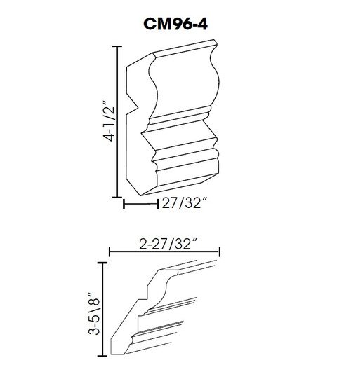 e9e16f1e-7663-40a0-b9a0-17cbc56f0f11_PS-CM96-4__70479.1741820721 Crown Molding 4.5"Wx96"H - Image 1