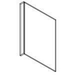 Refrigerator End Panel 24"Wx3/4"Dx96"H with 3" return